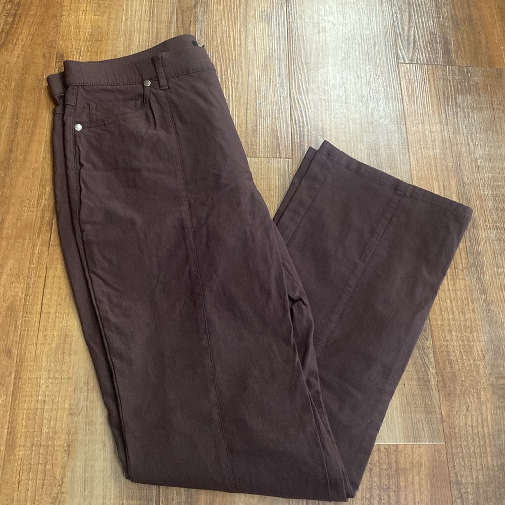 Ur Rebel dark brown straight leg microtwill trouser pants size 14